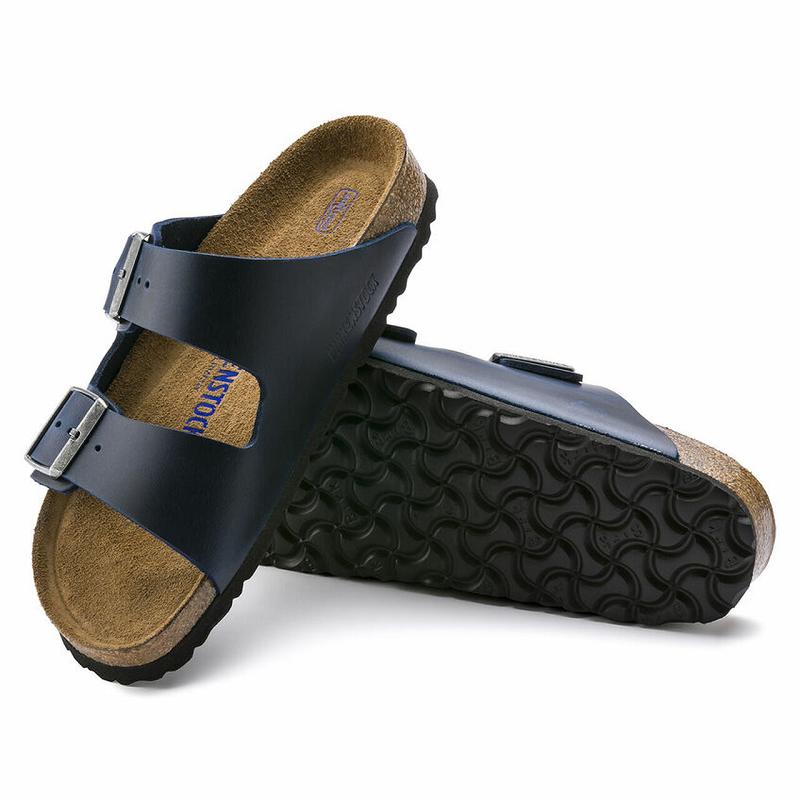 Birkenstock Soft Footbed Oiled Læder Arizona Herre Blå | DK 252XYU